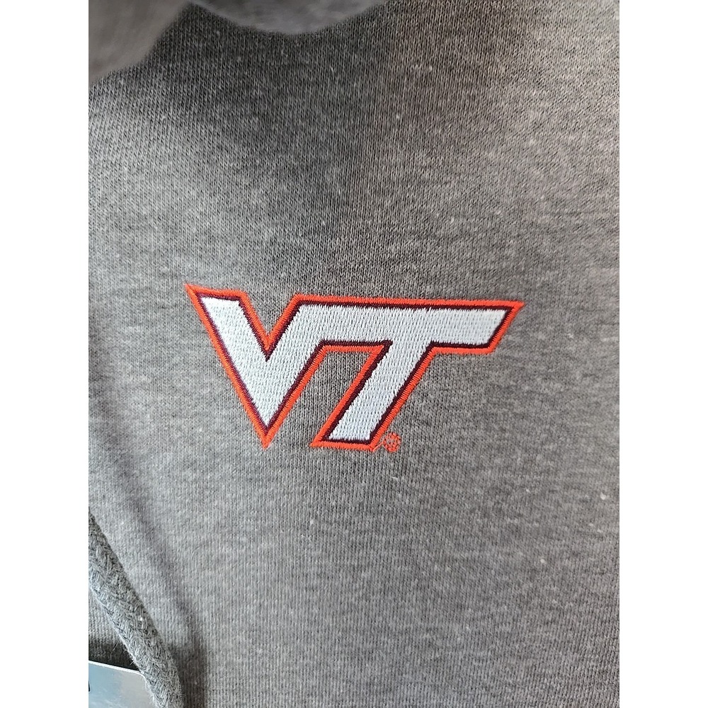 Virginia Tech Hokies 2XL Men's Heathered Grey Full Zip Hoodie NWT *NEW* - Picture 3 of 11